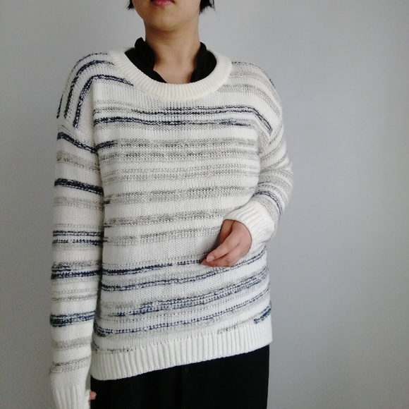 🍁❄️Calvin Klein White Marled Sweater - Picture 2 of 7